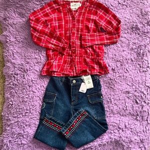 Girls 4T Red and pink outfit!